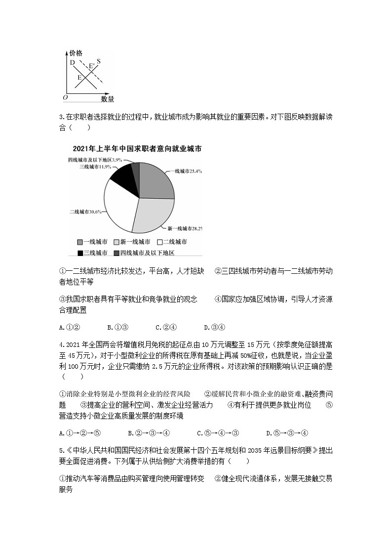 福建省部分名校2022届高三上学期11月联合测评政治试题含答案第2页