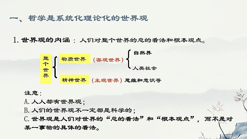 人教版政治必修四《生活与哲学》第一课第二框《关于世界观的学说》(课件+导学案+音视频）07