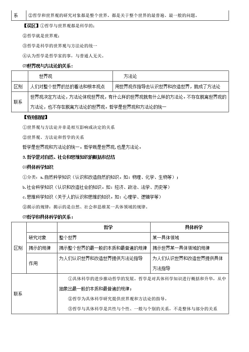 统编版必修四《哲学与文化》2021年高中政治背诵手册学案02