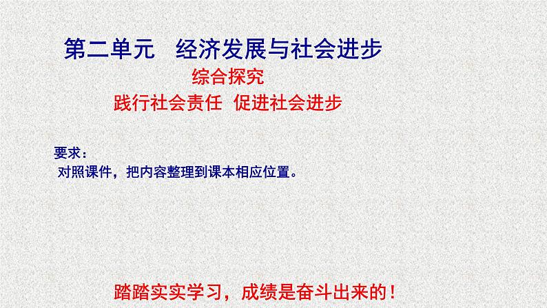 必修2政治新教材人教第二单元综合探究践行社会责任促进社会进步pptx_11第1页