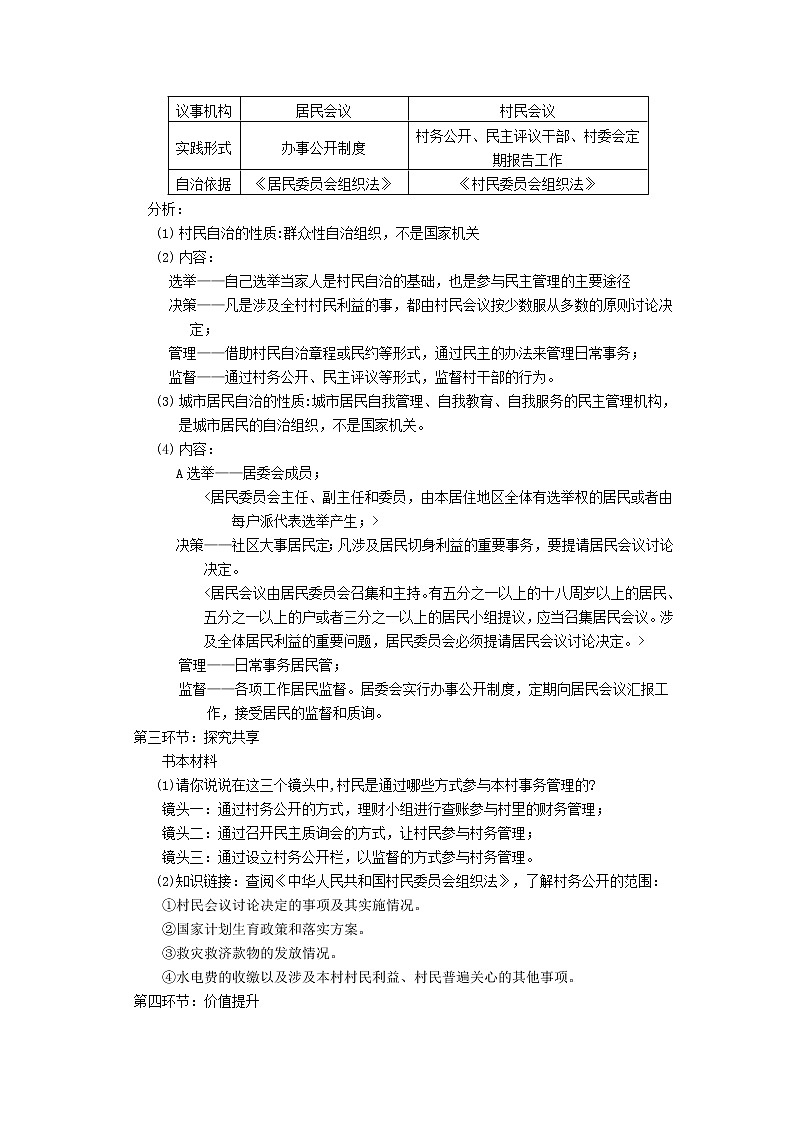 高中政治人教版必修二民主管理：共创幸福生活教学设计第2页