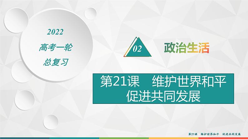 2022届高考政治一轮总复习 第八单元 当代国际社会 第21课　维护世界和平　促进共同发展 课件第1页