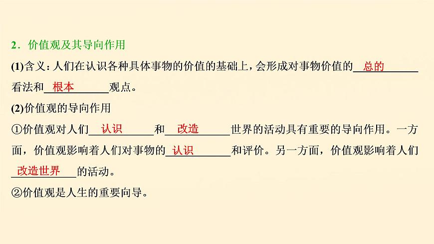 2021年 高中政治 一轮复习必修4 第四单元 认识社会与价值选择 第十二课 实现人生的价值 课件第5页