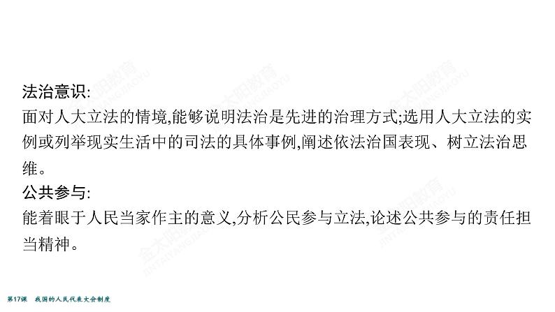 2022届高考政治一轮总复习 第七单元 发展社会主义民主政治 第17课　我国的人民代表大会制度 课件第8页