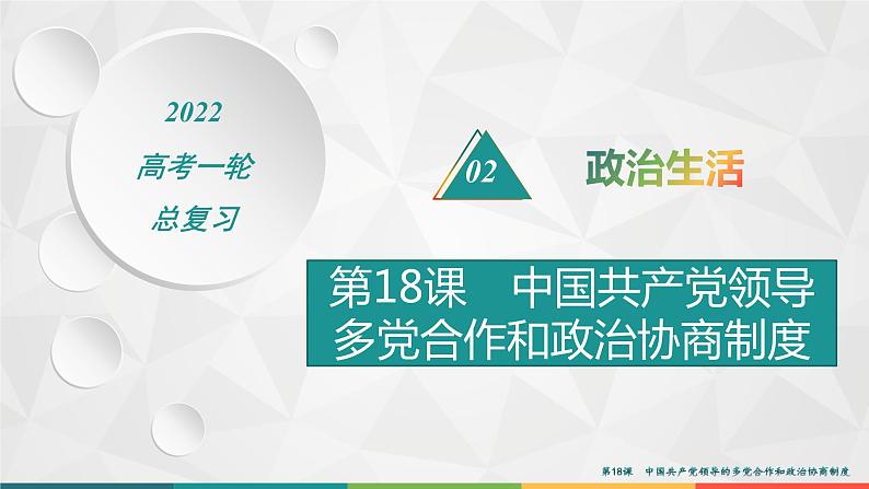 2022届高考政治一轮总复习 第七单元 发展社会主义民主政治 第18课　中国共产党领导的多党合作和政治协商制度 课件第1页