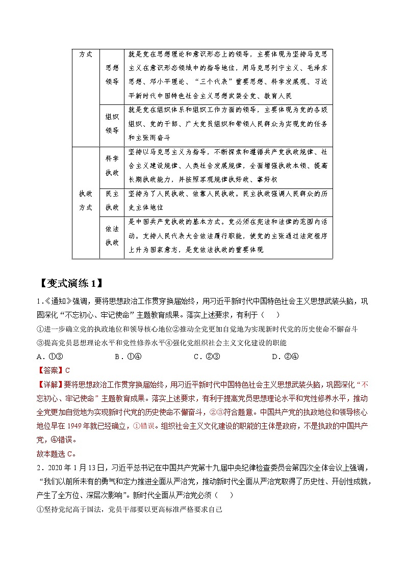 专题16 中国特色社会主义最本质的特征  常考点归纳与变式演练 作业 高考政治 一轮复习 人教版 （2021年）第3页