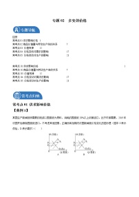 专题02 多变的价格 常考点归纳与变式演练 作业 高考政治 一轮复习 人教版 （2021年）