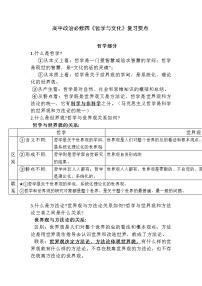 高中政治必修四《哲学与文化》复习要点教案