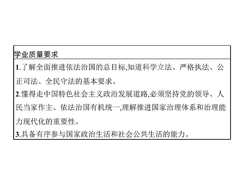 【高中政治】必修3 第三单元 综合探究 坚持党的领导、人民当家作主、依法治国有机统一  课件02