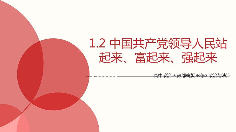 1.2 中国共产党领导人民站起来、富起来、强起来 课件1 高中政治人教部编版必修3 （2022年）01