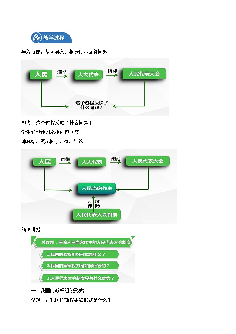 5.2 人民代表大会制度：我国的根本政治制度 教案 高中政治人教部编版 必修3 （2022年）02