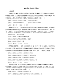 高中政治 (道德与法治)人教统编版必修3 政治与法治法治政府测试题