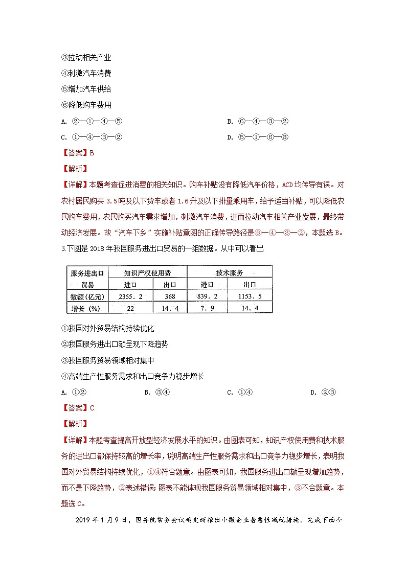 山东省青岛市2019届高三3月教学质量检测（一模）文科政治试卷 Word版含解析第2页