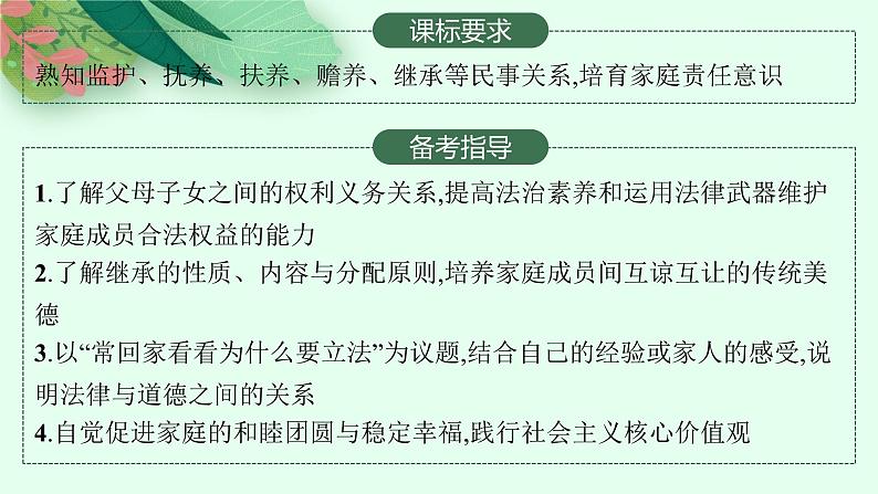 人教版新高考思想政治一轮复习课件--在和睦家庭中成长第2页