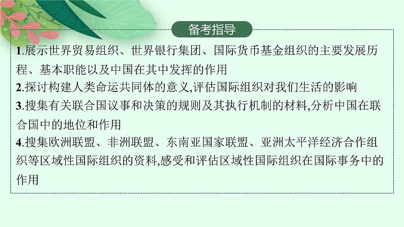 人教版新高考思想政治一轮复习课件--主要的国际组织03