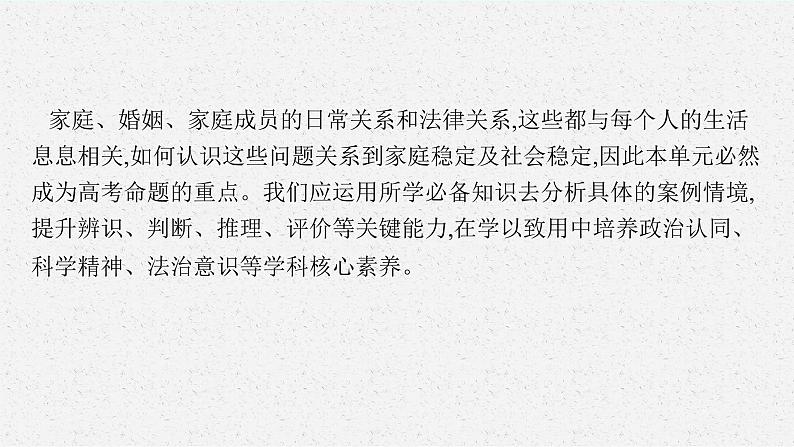 人教版新高考思想政治一轮复习课件--综合探究  家庭生活　法律守护第4页