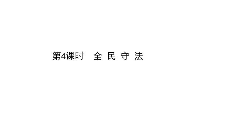 高中政治统编版必修三 3.9.4 全民守法 课件01