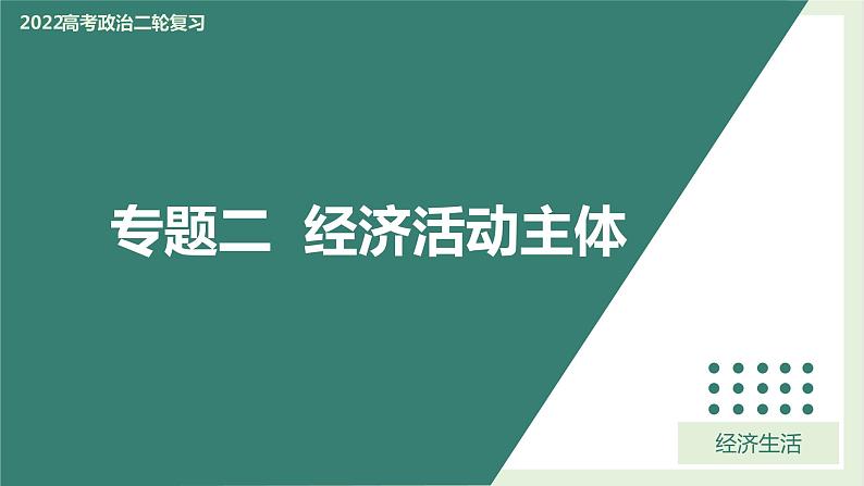 专题02经济活动的三大主体-2022年高考政治二轮复习精品课件-高中-政治-高考专区-人教版（新课标）第1页