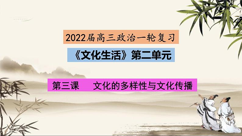 第三课  文化的多样性与文化传播课件--2022届高考政治第一轮复习人教版必修三文化生活第1页