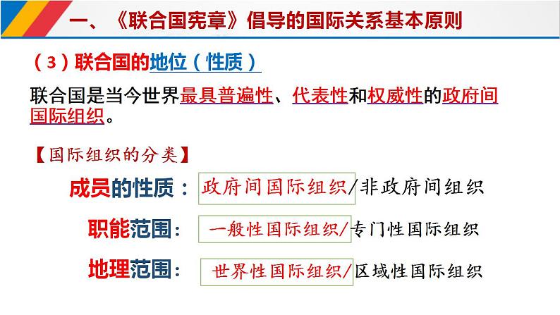 8.2联合国课件-2021-2022学年高中政治统编版选择性必修一当代国际政治与经济07