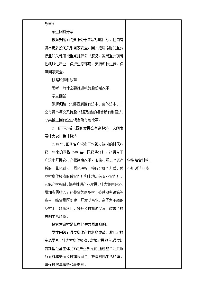 人教统编版高中政治必修第二册1.2《坚持“两个毫不动摇”》教学设计03