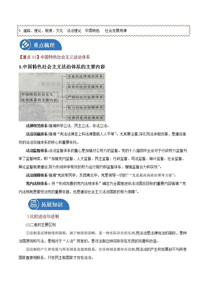 7.2 全面依法治国的总目标和原则 学案 高中政治人教部编版必修3 第3页