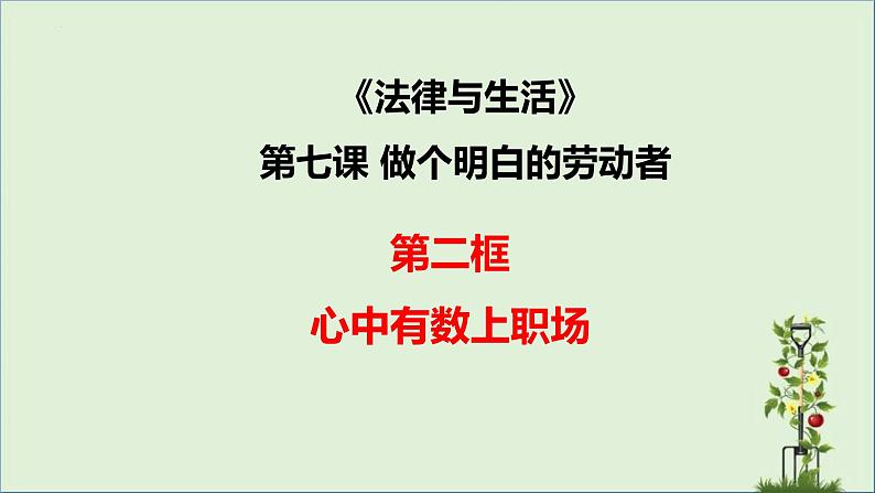 7.2心中有数上职场课件-2021-2022学年高中政治统编版选择性必修二法律与生活第1页