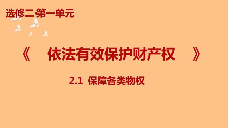 2.1保障各类物权课件-2021-2022学年高中政治统编版选择性必修二法律与生活第1页