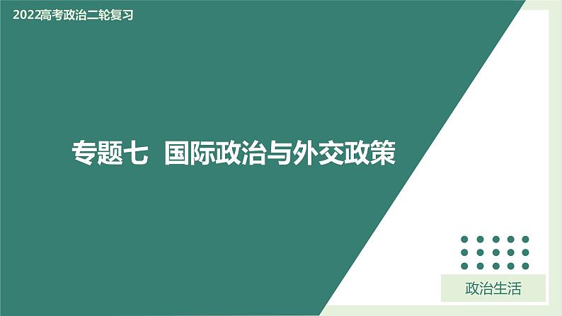 专题07国际政治与外交政策（精讲课件）-2022届高考政治二轮复习精讲课件＋模拟专练（人教版）01