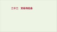 2022高考政治一轮复习作业二十二文化与社会课件