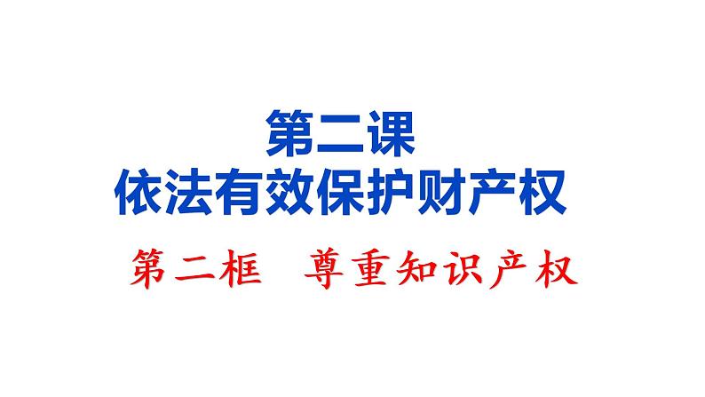 2.2 尊重知识产权 课件-2020-2021学年高中政治统编版选择性必修二（共23张PPT）第1页