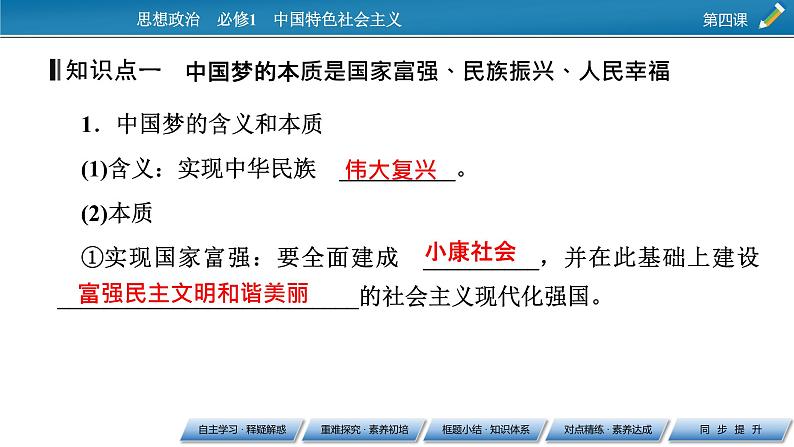 高中政治统编版必修一第4课 第2框实现中华民族伟大复兴的中国梦课件第5页