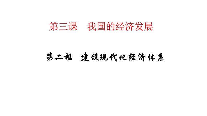 配套新教材-高中思想政治-必修2-3.2  建设现代化经济体系课件第1页