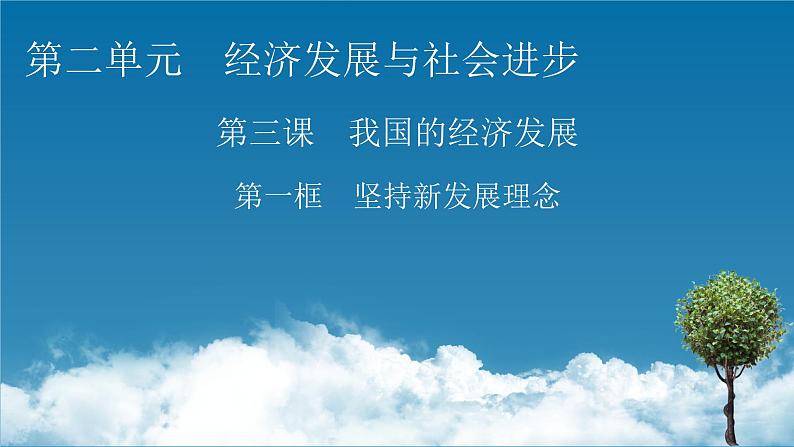 高中政治必修二第2单元 第3课 第1框  坚持新发展理念PPT课件第1页