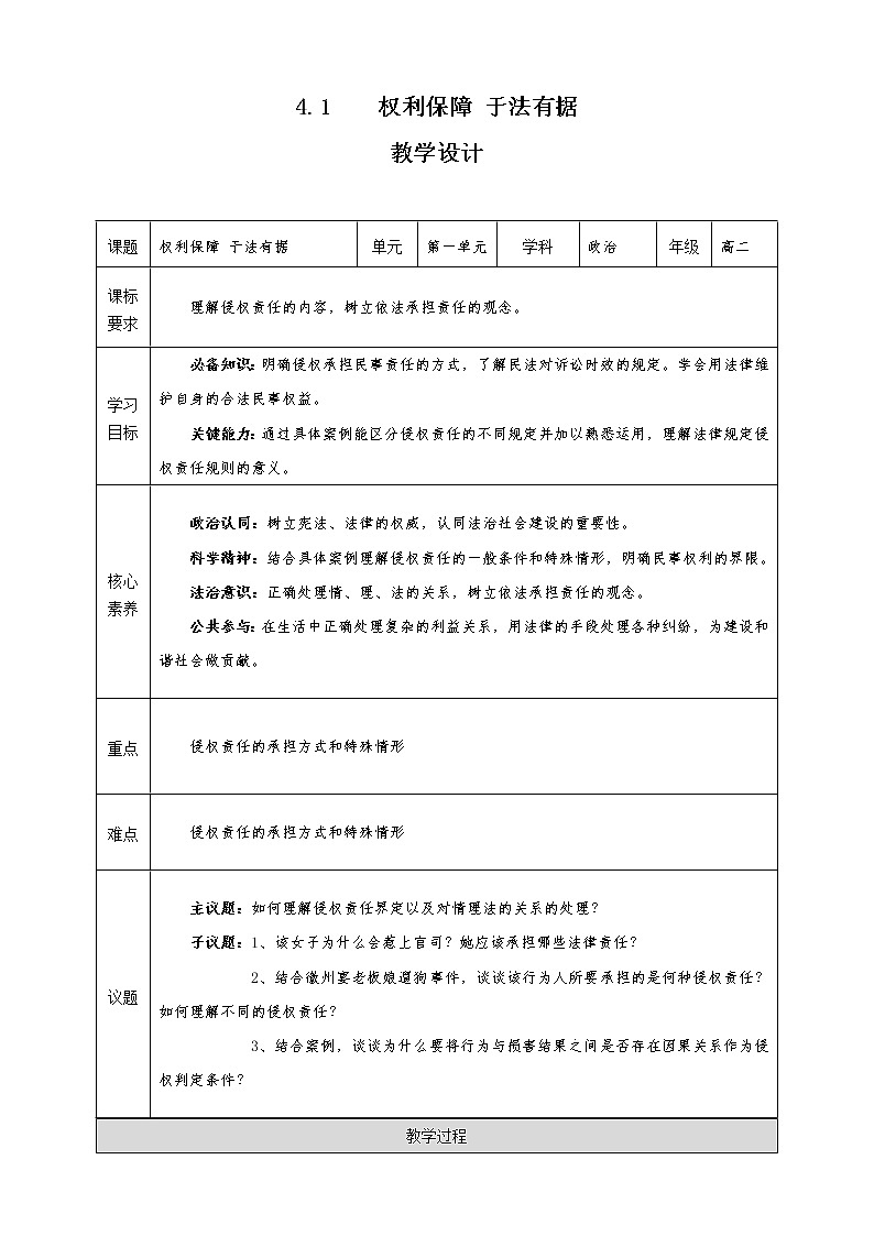 4.1 权利保障 于法有据（课件+素材+教学设计）2021-2022学年高中政治人教统编版选择性必修2法律与生活01