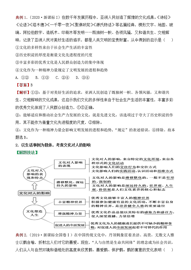 2022届政治优质校一模试卷专题汇编14 文化与生活（解析版）第2页