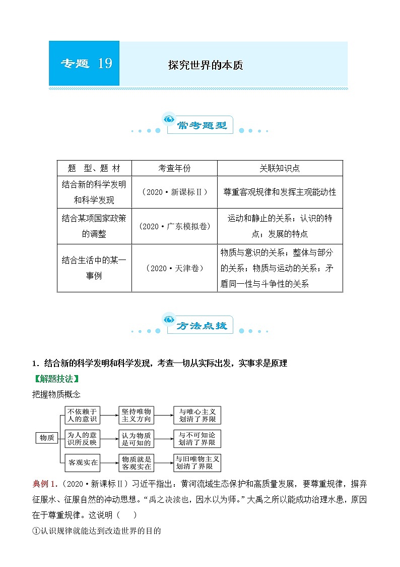 2022届政治优质校一模试卷专题汇编19 探究世界的本质（解析版）第1页