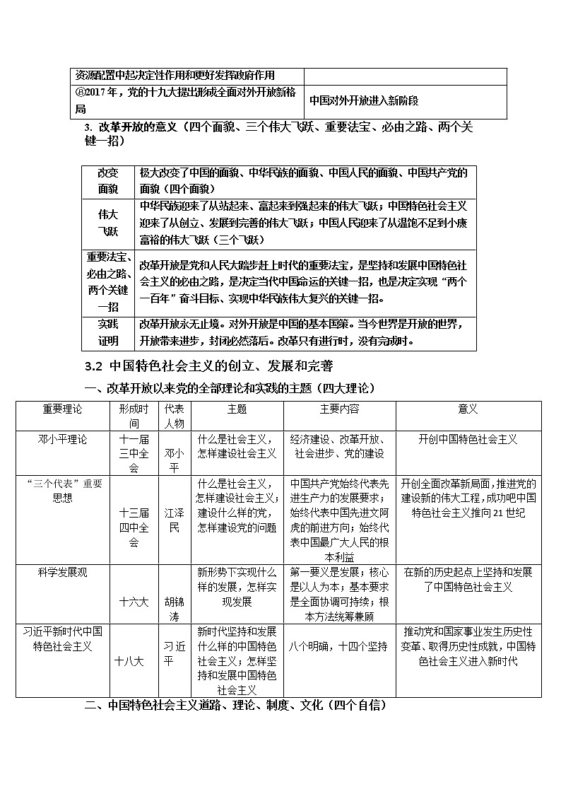 第三课只有中国特色社会主义才能发展中国导学案-2022届高三政治二轮复习统编版必修一中国特色社会主义02