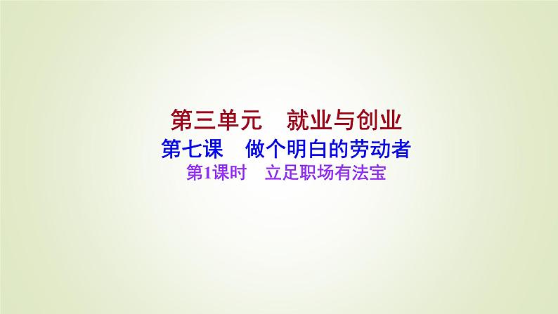 7.1立足职场有法宝课件-2021-2022学年高中政治统编版选择性必修二法律与生活第1页