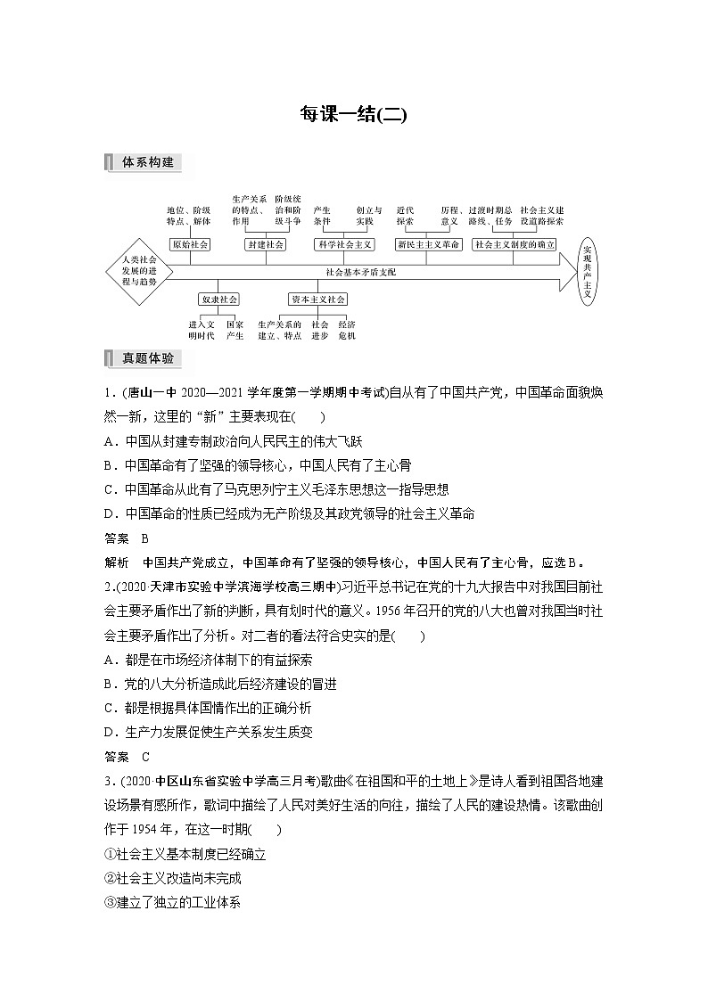 第2课 只有社会主义才能救中国  每课一结(二)学案01