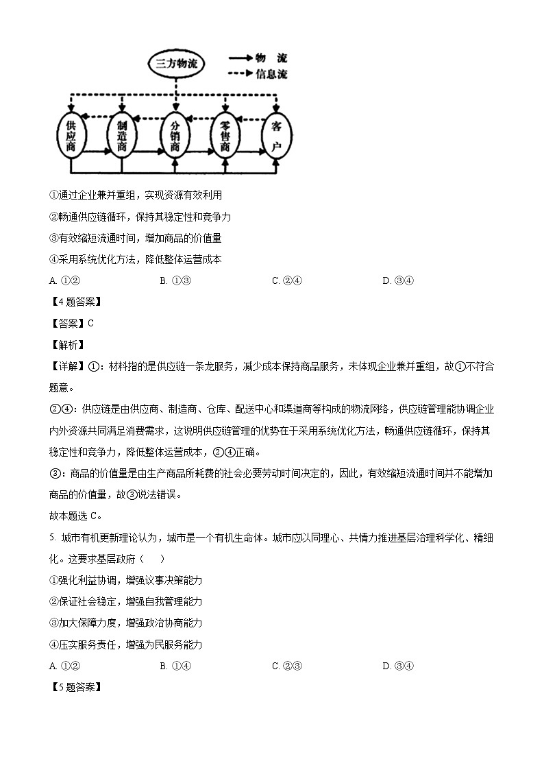 2022自治区赤峰高三4月模拟考试文综政治试题03