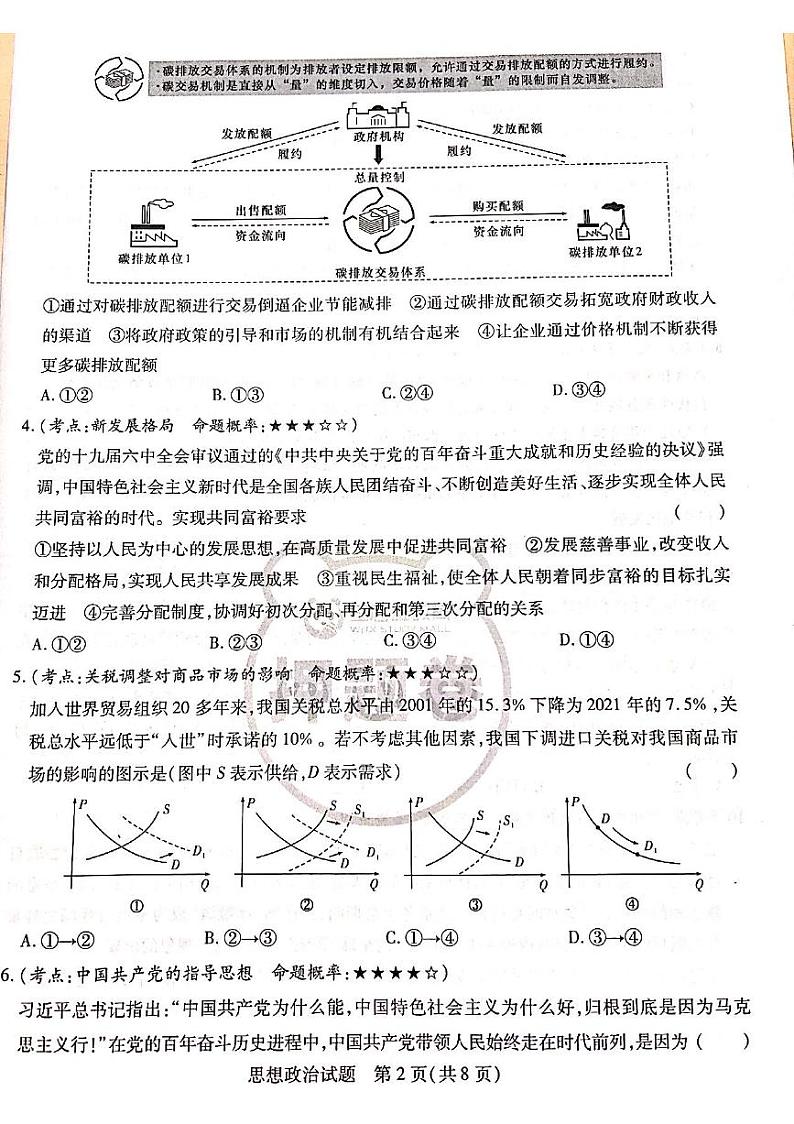 2022王后雄新高考押题 政治第2页