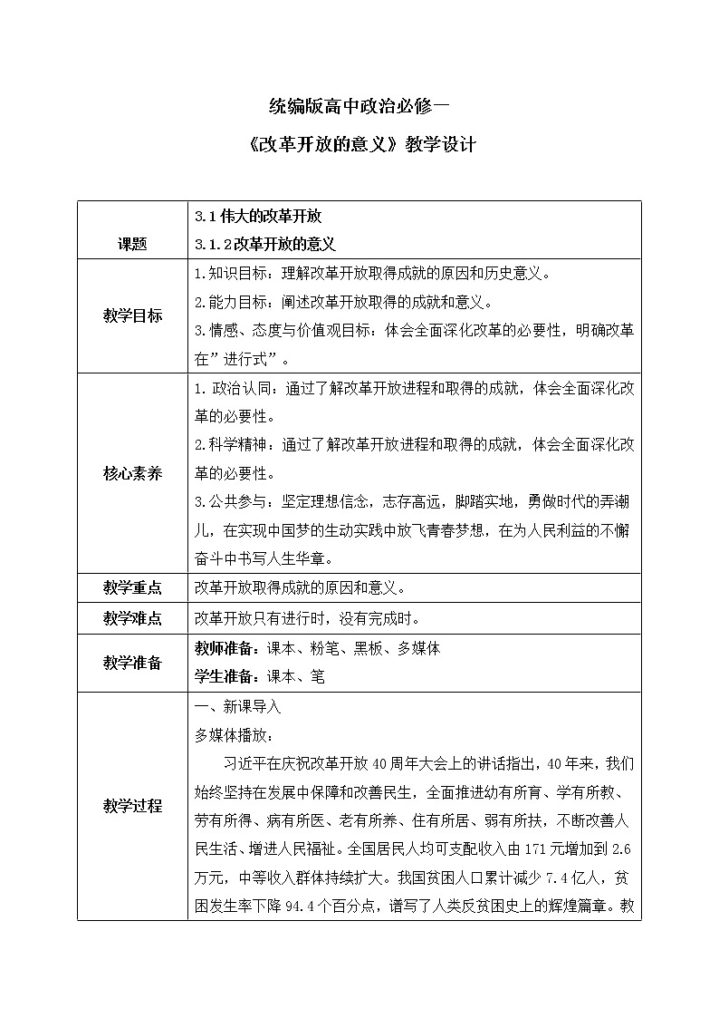3.1.2《改革开放的意义》课件+教案01