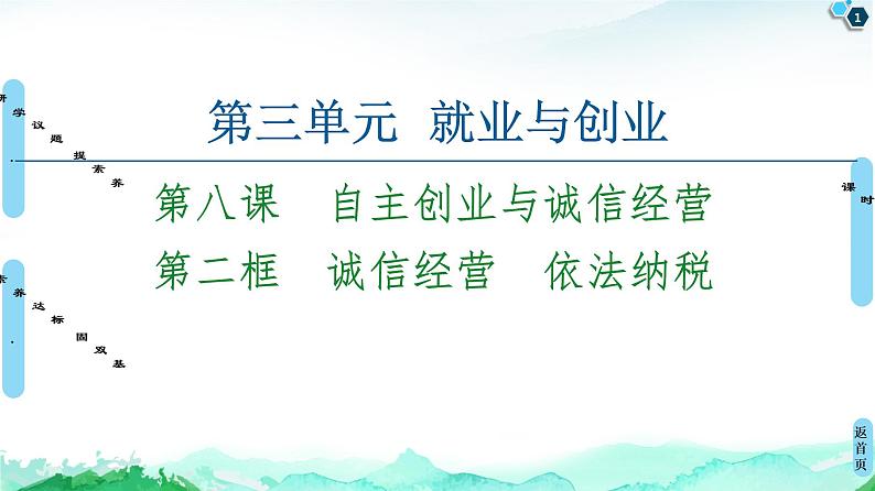 20-21 第3单元 第8课 第2框　诚信经营　依法纳税第1页