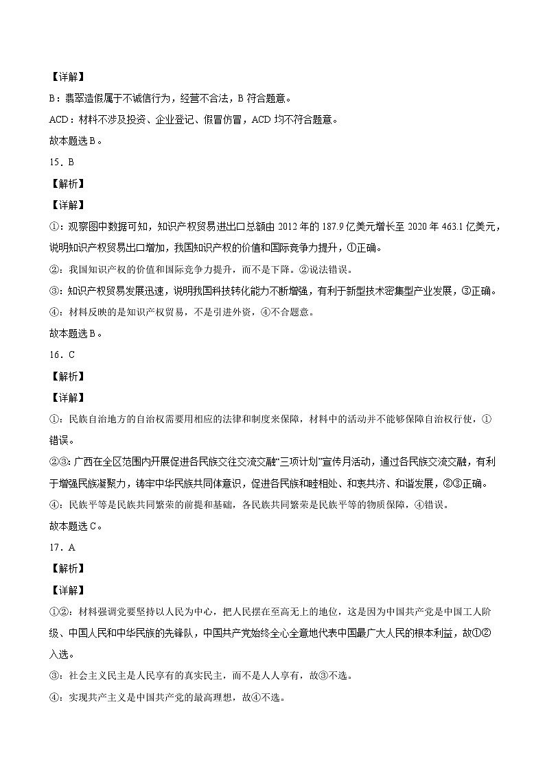 政治-2022年高考考前押题密卷（全国甲卷）（全解全析）第2页