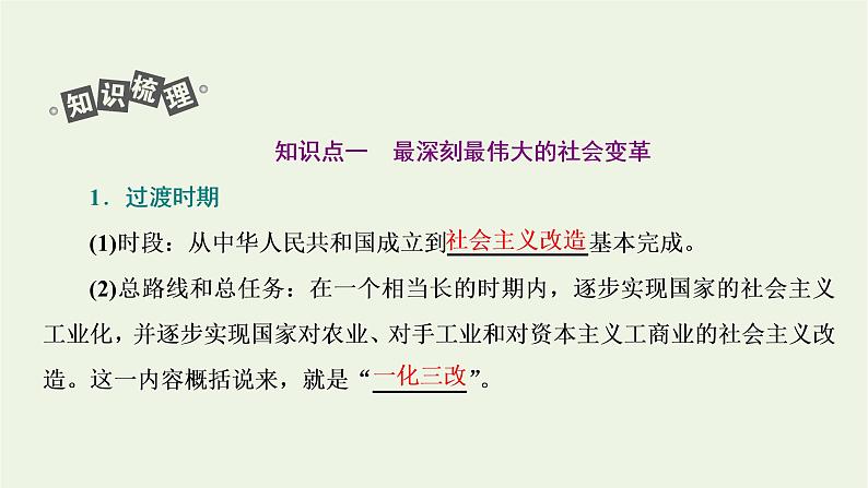 新人教版高中政治必修1第二课只有社会主义才能救中国第二框社会主义制度在中国的确立课件05