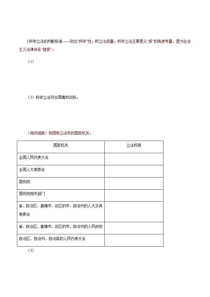部编版高中政治必修3政治与法治9.1 科学立法（课件+教案+学案+习题打包）02