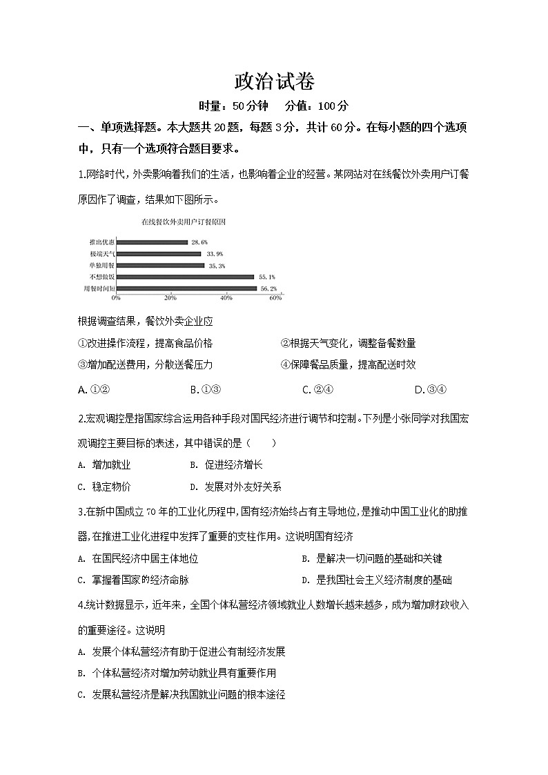 2021邵东县三中高二上学期学业水平模拟考试政治试题含答案第1页