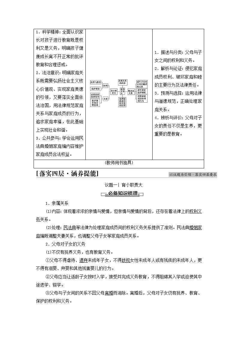 部编版高中政治选择性必修2第2单元家庭与婚姻第5课第1框家和万事兴学案03