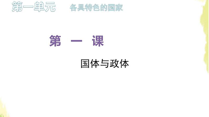 部编版高中政治选择性必修1第一单元各具特色的国家第一课第一框国家是什么课件01